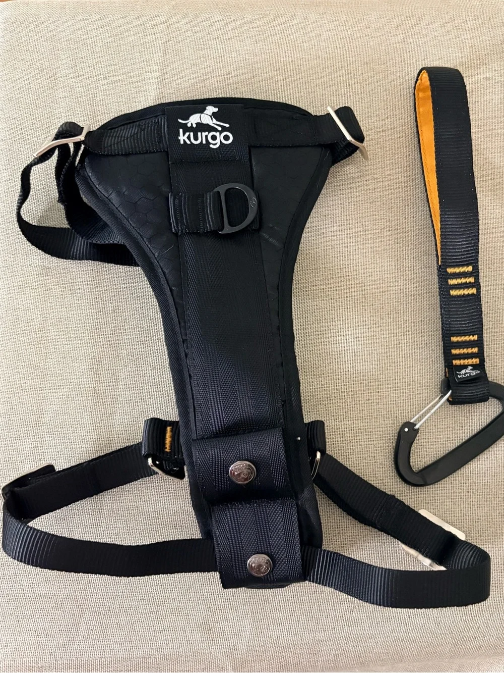 Kurgo Black No-Pull Chest Harness with Quilted Padding
